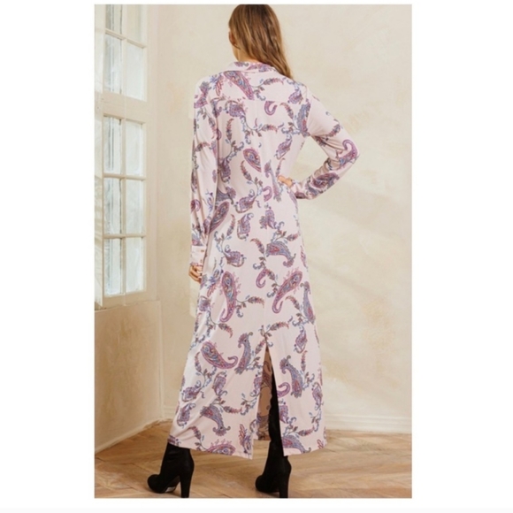 Boho Taupe Paisley Maxi Dress - Picture 8 of 10